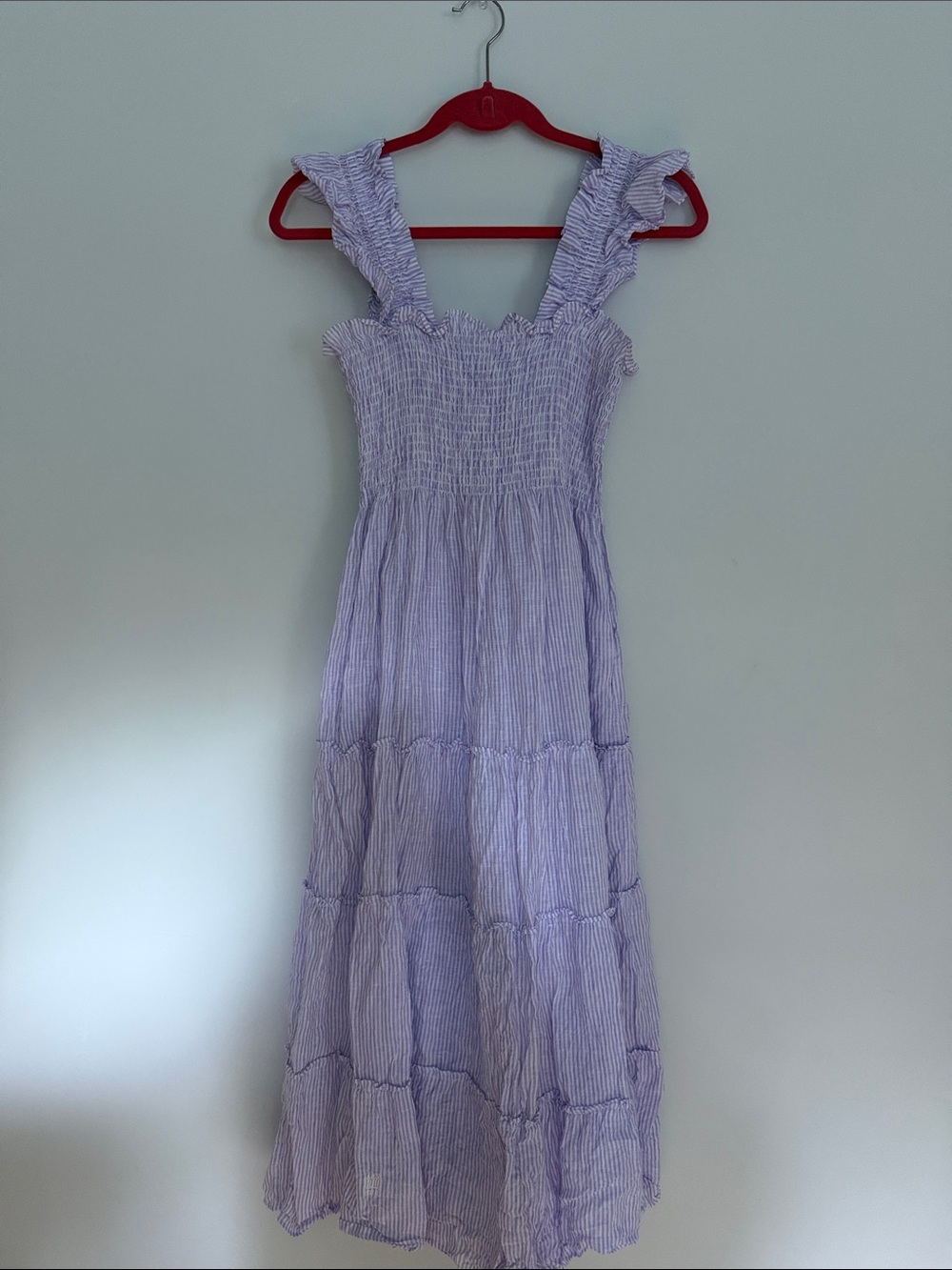 Hill House Lavender Nap Dress / Ruffle-Strap Smocked Maxi Dress